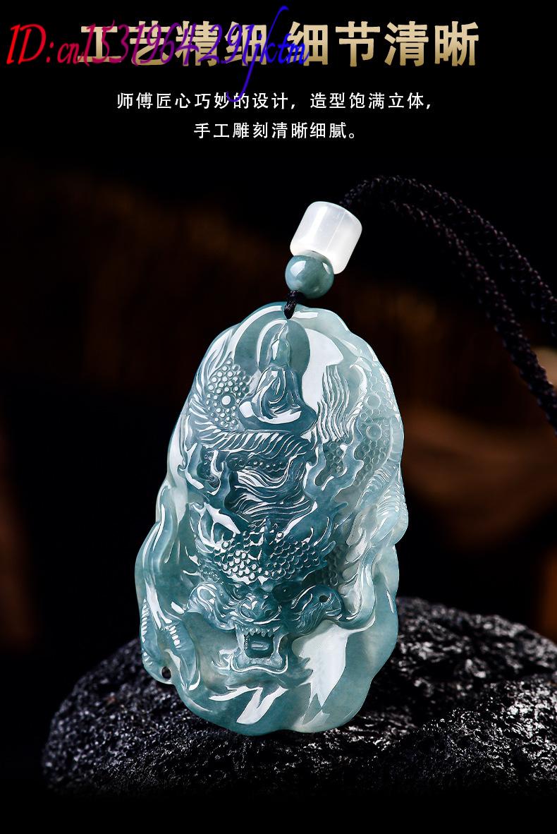Natural Burmese Jadeite Dragon - Vintage Fashion Necklace recension och pris