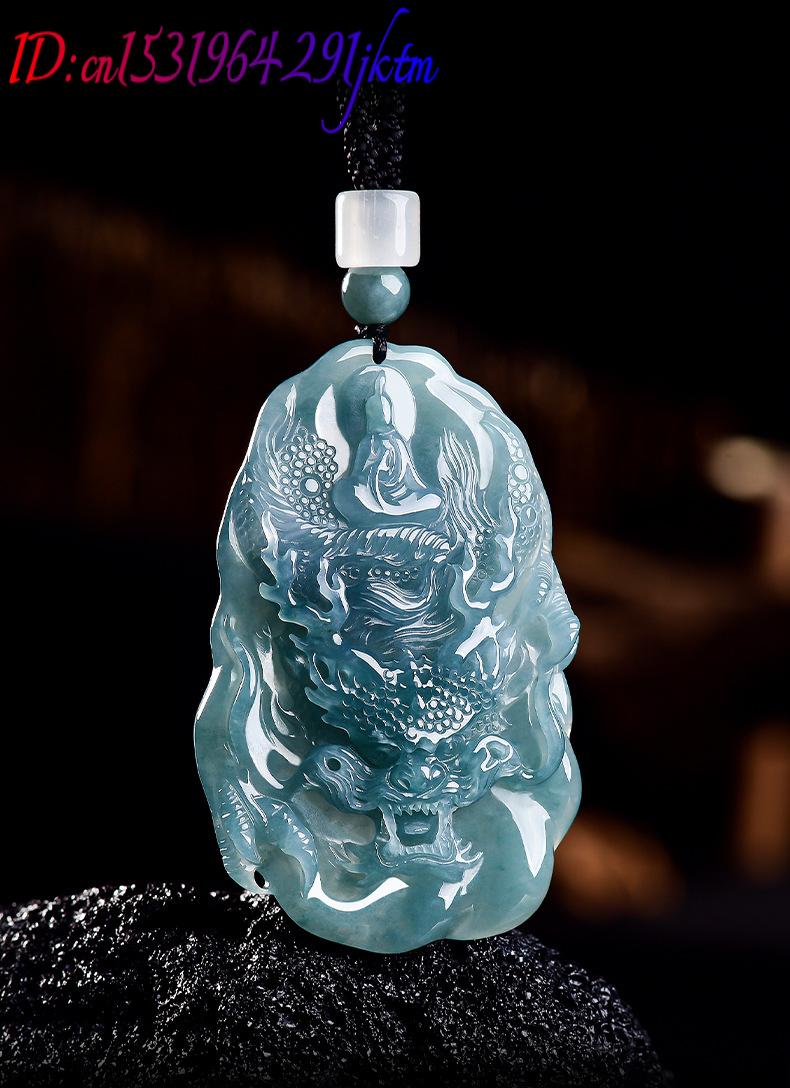Natural Burmese Jadeite Dragon - Vintage Fashion Necklace recension och pris
