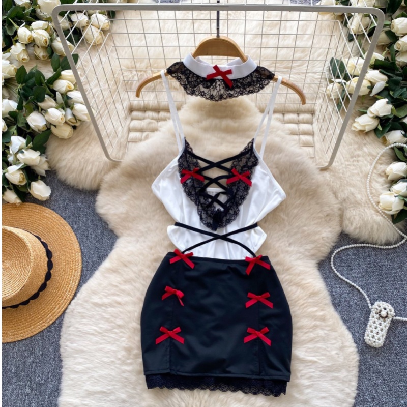 Women 2 Piece Sets Hollow Back - Vintage Fashion Ai recension och pris