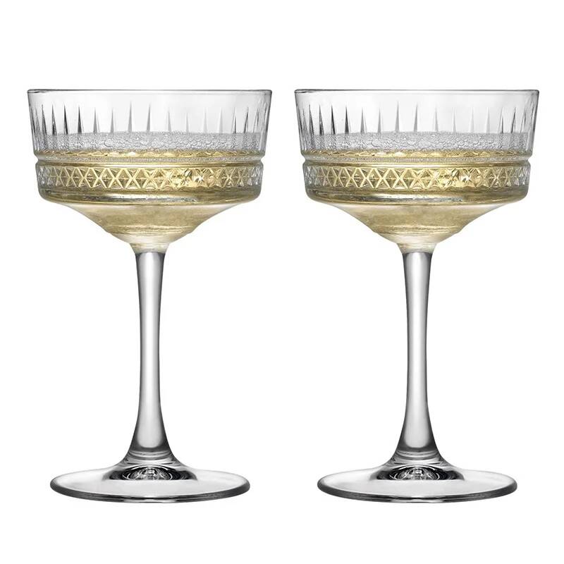 2 Pcs Carved Martini Glasses C - Vintage Fashion Eu recension och pris