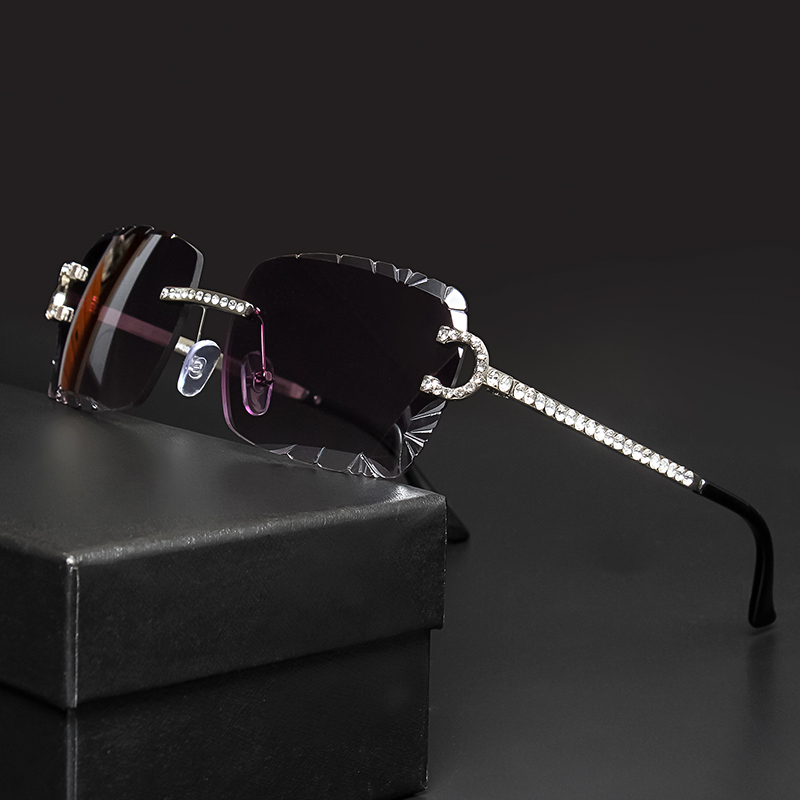 Fashion Rimless Square Sunglas - Vintage Fashion Images recension och pris