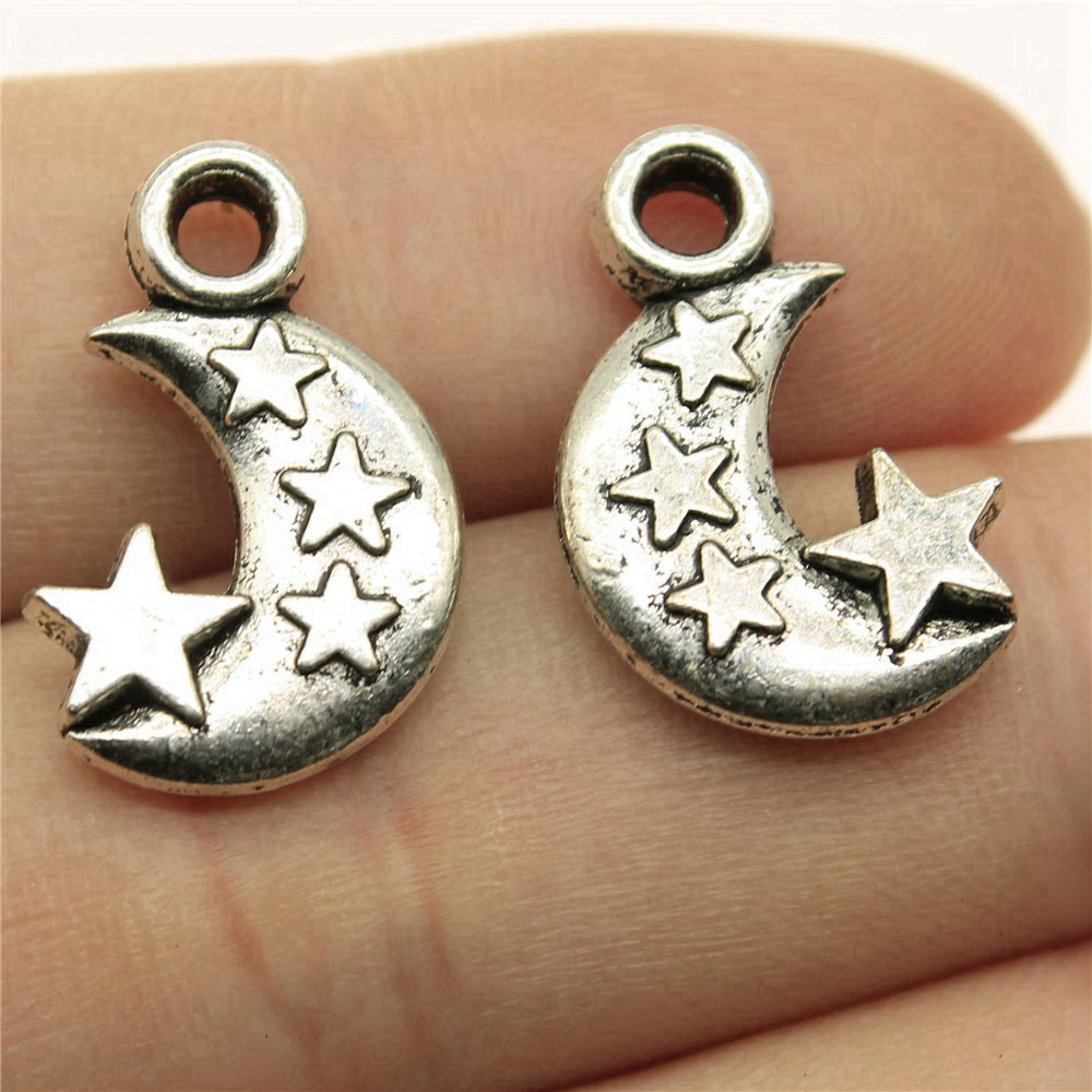 Engraved Crescent Moon Star Ch - Vintage Fashion Jewelry Necklaces recension och pris