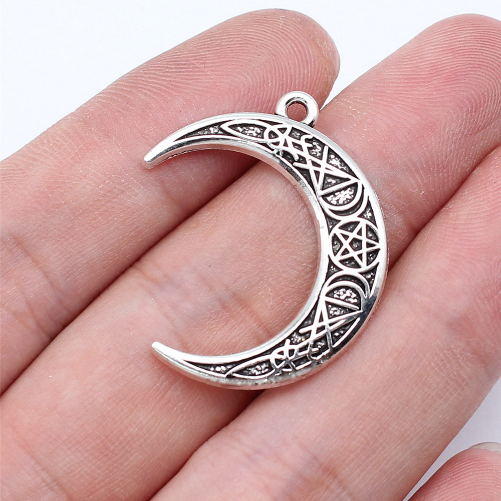 Engraved Crescent Moon Star Ch - Vintage Fashion Jewelry Necklaces recension och pris