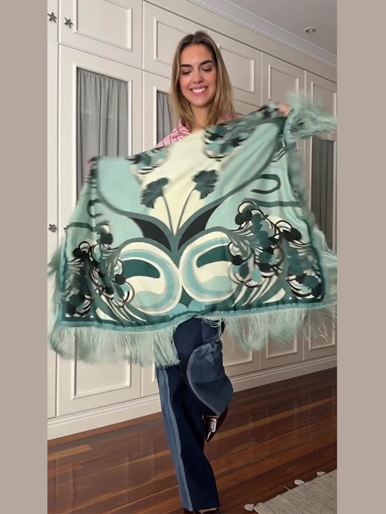 Vintage Printed Tassel Square  - Vintage Fashion Ai recension och pris