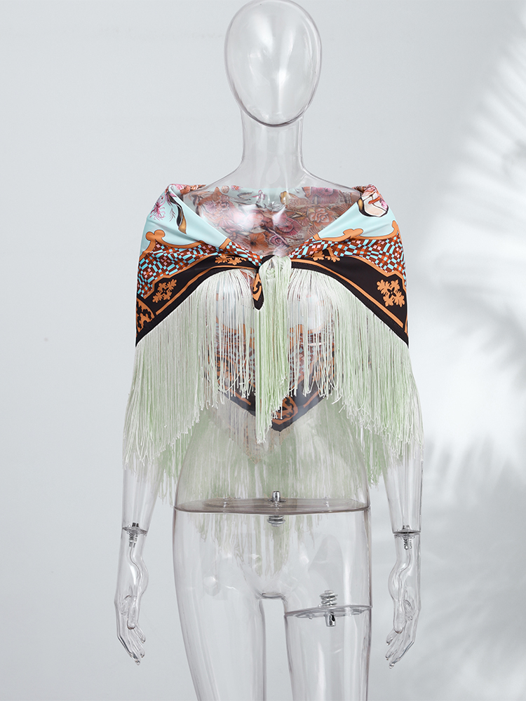 Vintage Printed Tassel Square  - Vintage Fashion Ai recension och pris