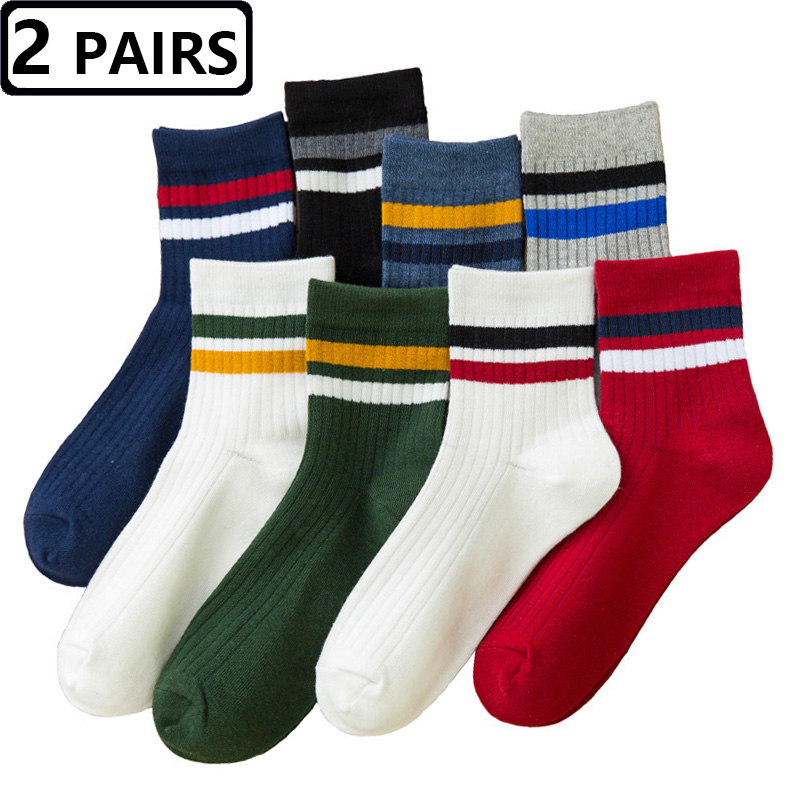 2 Pairs Men's Socks Striped Co - Vintage Fashion Eu recension och pris